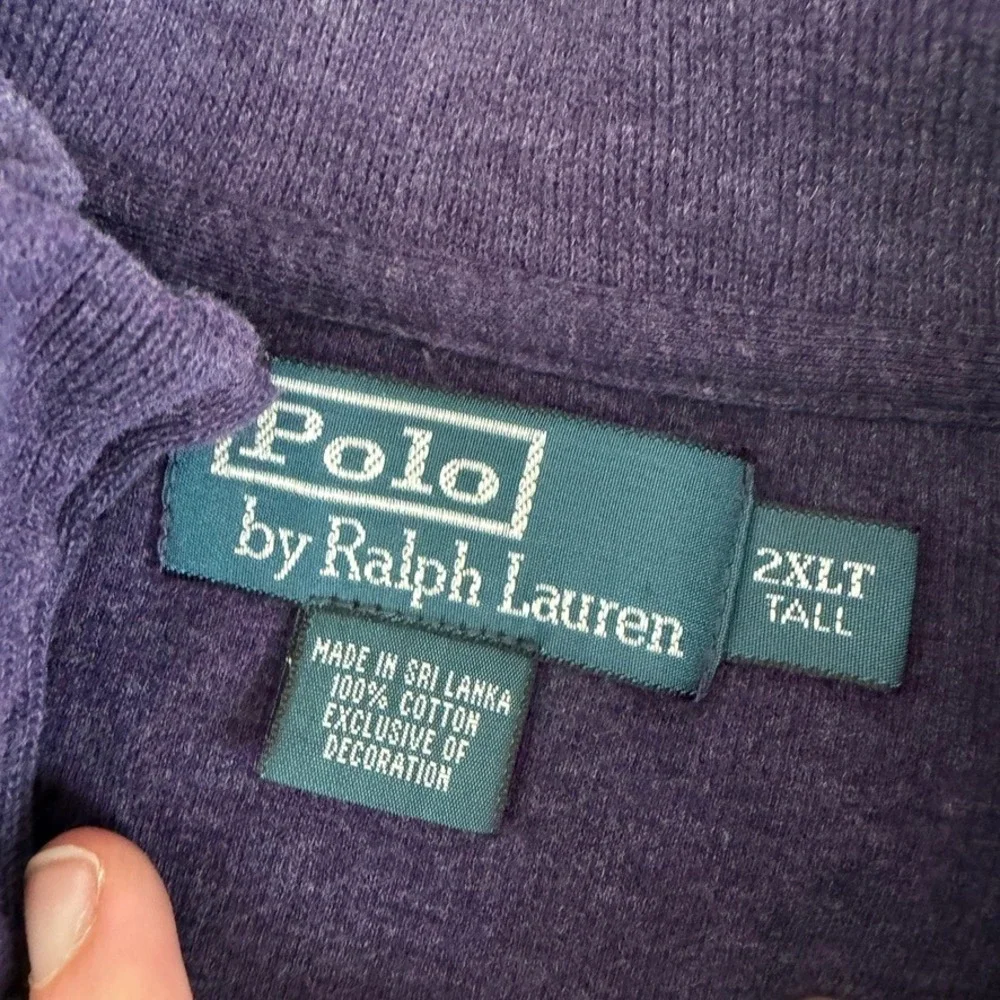 Polo Ralph Lauren Quarter Zip Sweater Mens 2XLT Purple Pullover Business Casual